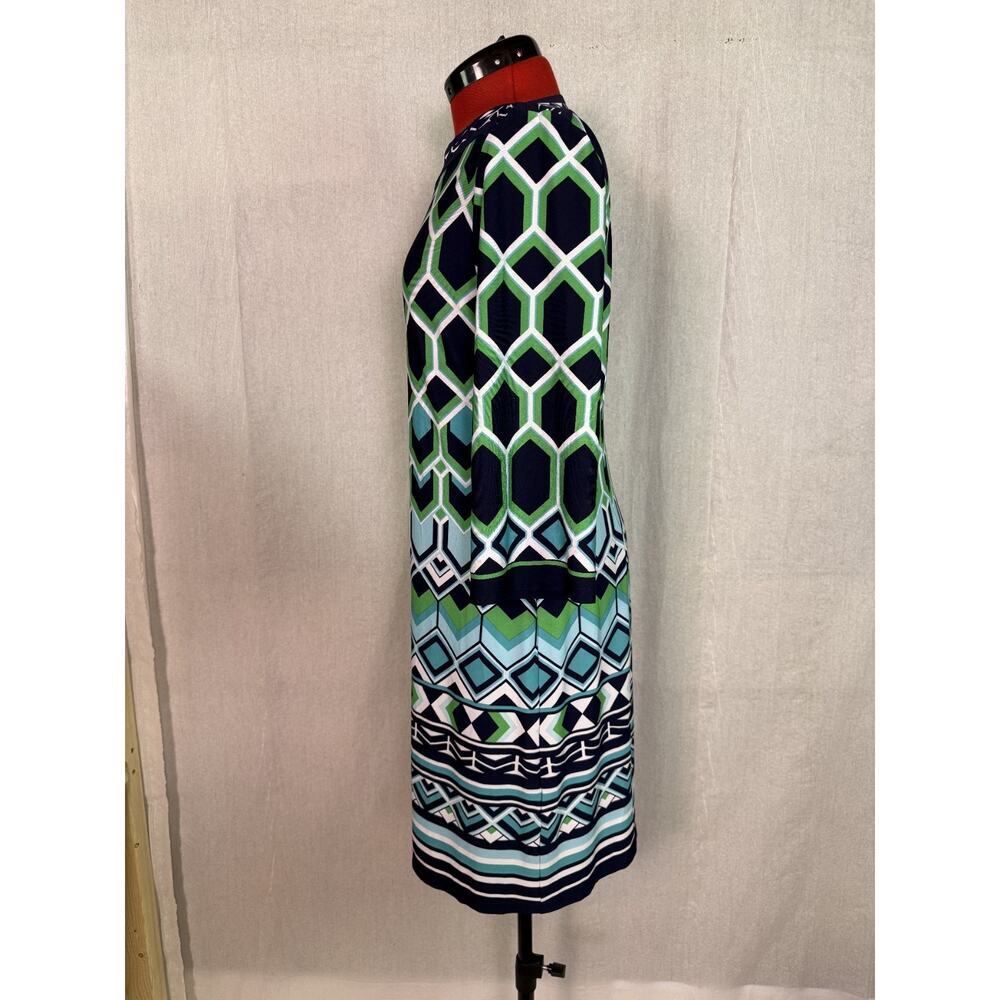 Sandra Darren Womens Size 10 Jersey Shift Dress Geometric Pattern D227 - Picture 4 of 12
